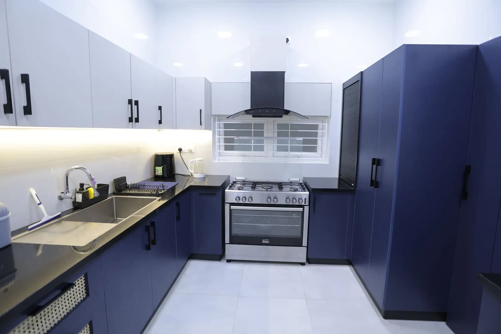 Modern Blue Modular Kitchen