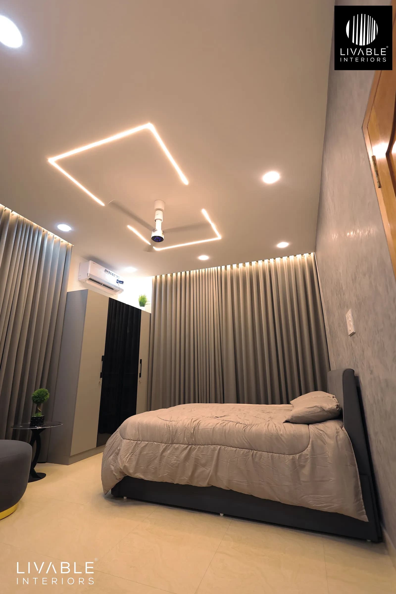 Minimalist Gray Master Bedroom