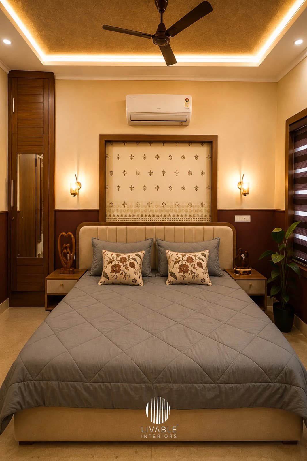 Minimalist Warm Wooden Bedroom